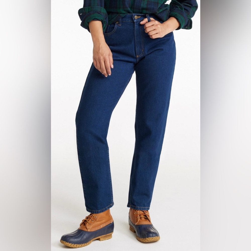 Vintage L.L. Bean Womens Double L Jeans High Rise Relaxed Tapered 14 Petite